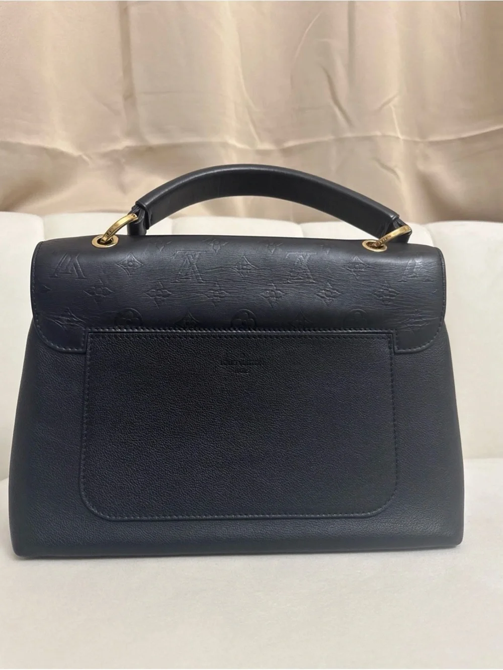 Louis Vuitton Black Monogram V Satchel with Gold Hardware